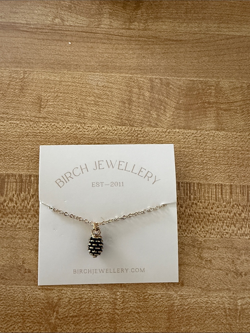 Gold Necklace with Pinecone Charm